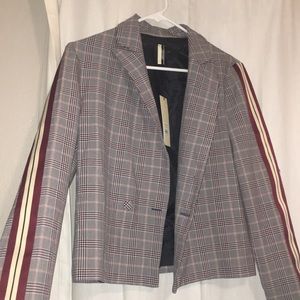 NWT plaid and striped Topshop blazer!